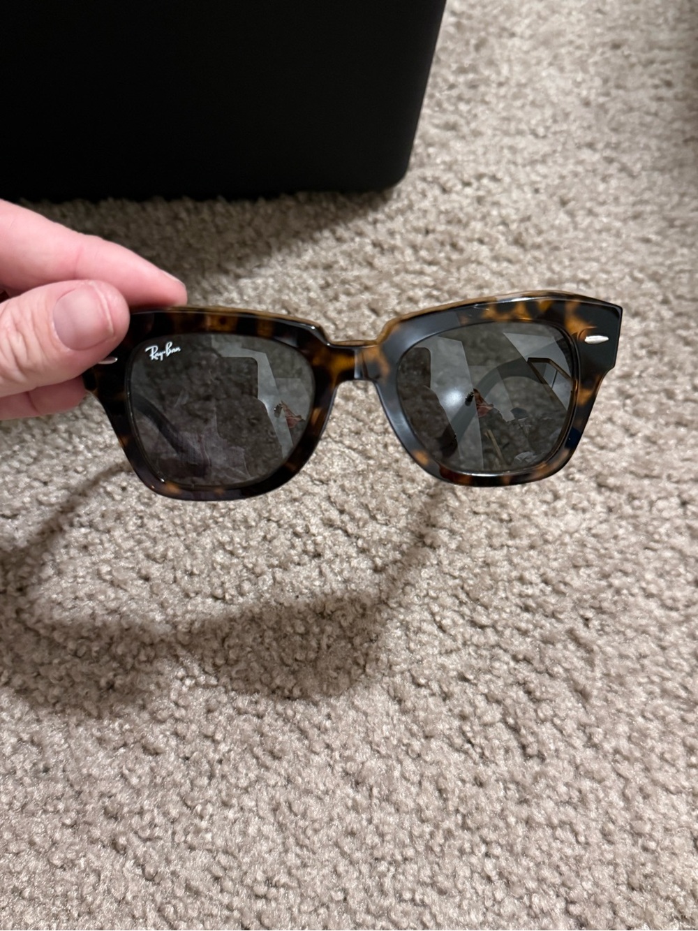 Ray-Ban State Street Sunglasses - Polished Havana with Dark Grey Lenses - Picture 2 of 6